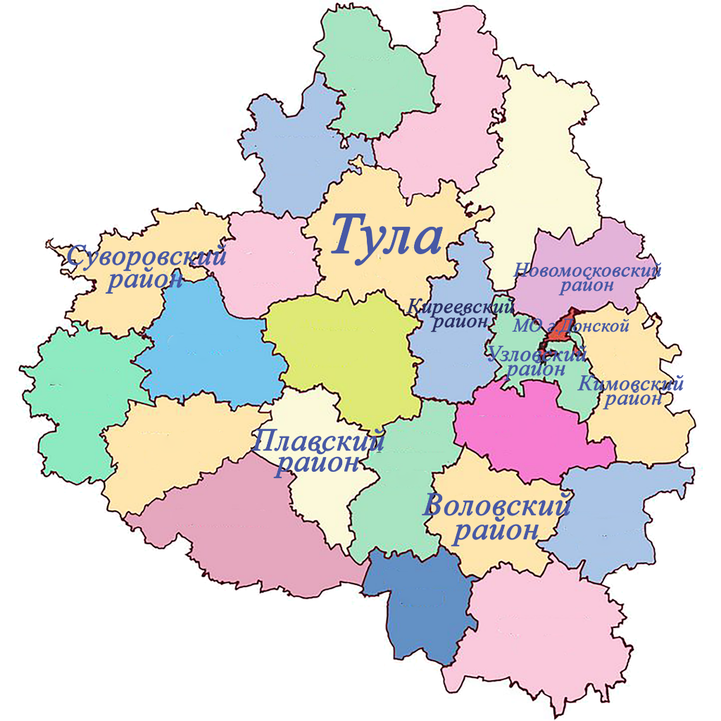 карта тульской области район